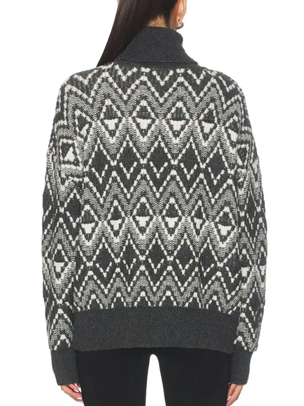 NWOT Varley Ida Relaxed Fairisle Roll-Neck Sweater